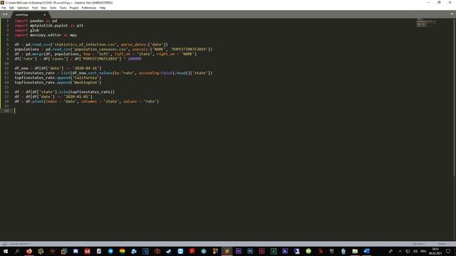 Как сделать анимацию графика с помощью python (pandas, matplotlib, moviepy) смотреть онлайн