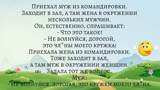 Приехал муж из командировки, а там жена в окружении нескольких мужчин. Подборка жизненных анекдотов смотреть онлайн