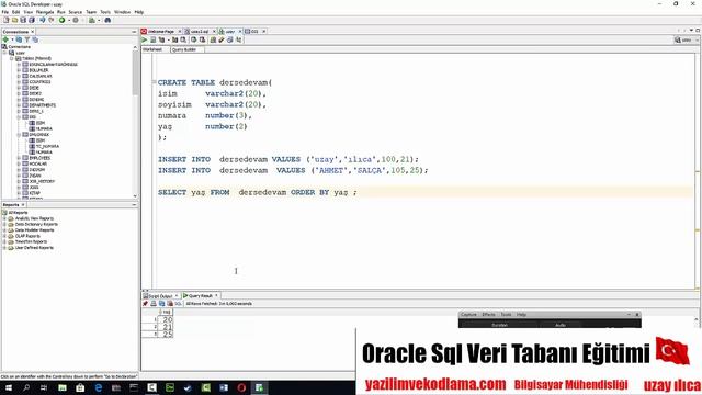 9- ORDER BY Komutu İle Sıralama Yaparak Sorgulama İşlemleri |ORACLE SQL VERİ TABANI DERSLERİ TÜRKÇ смотреть онлайн