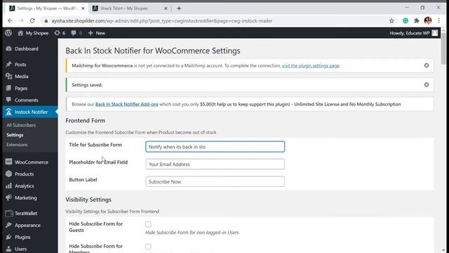 Back In stock Notifier for WooCommerce free| Add notify me an option for Out of Stock Products |202 смотреть онлайн