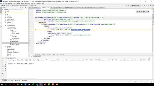 JavaFX TabPane, with nested fxml files смотреть онлайн
