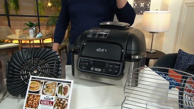 Ninja Foodi Pro 6-qt Indoor Grill w/ Air Frying, Smart Probe & Rack on QVC смотреть онлайн