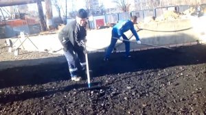 укладка асфальтовой крошки катком +7(916) 346-43-45