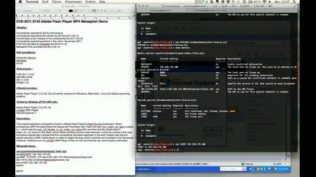 CVE-2011-2140 Adobe Flash Player MP4 Metasploit Demo смотреть онлайн