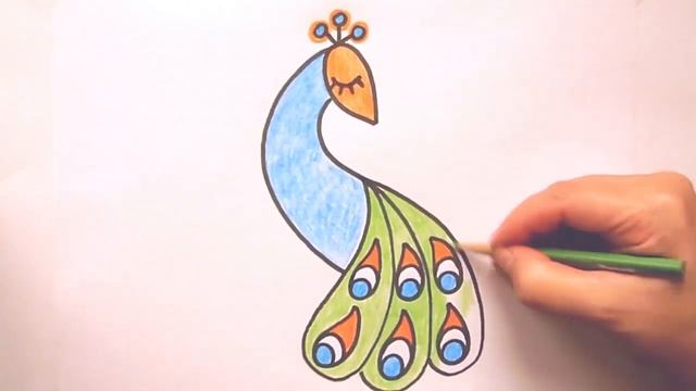 Как Нарисовать Павлина?Раскраски для Детей Павлин?Мультик Раскраска?How to Draw a Peacock смотреть онлайн