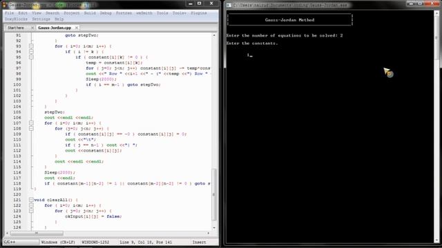 Gauss-Jordan Method in C++ with Source Code смотреть онлайн