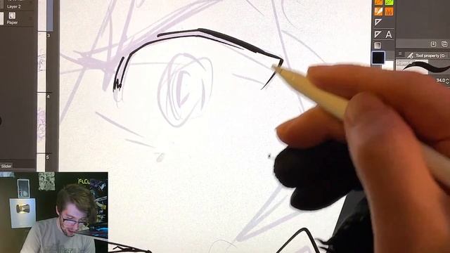 Inking Manga Page CLIP STUDIO PAINT: Ipad Pro Pro | Anime Manga Sketch смотреть онлайн