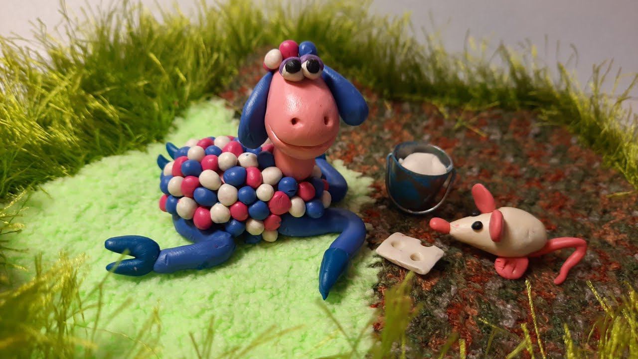 Овечка из пластилина. Лепка.