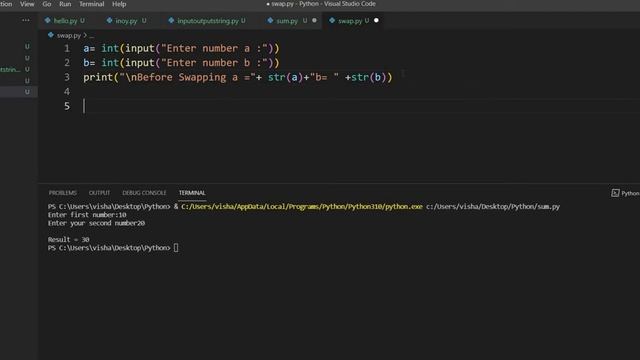 Swapping of Two Numbers Without temp variable In Python || Program In Python || Python Problem смотреть онлайн