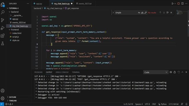 OpenAI ChatGPT with Python: ChatGPT with Private Data part 1 #4 смотреть онлайн