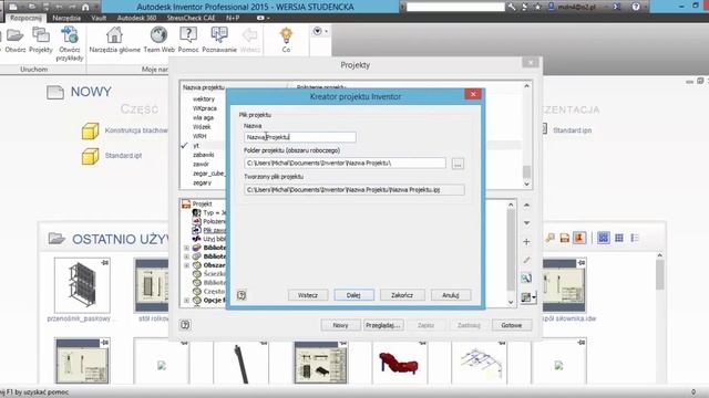 Kurs Inventor - tworzenie pliku projektu смотреть онлайн