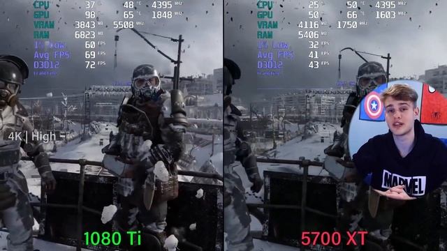 GTX 1080 Ti vs RX 5700 XT - ЭТО ЛУЧШИЕ ВИДЕОКАРТЫ ЗА СВОЮ ЦЕНУ!!! смотреть онлайн