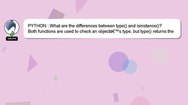 PYTHON : What are the differences between type() and isinstance()? смотреть онлайн