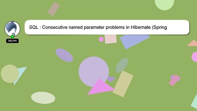 SQL : Consecutive named parameter problems in Hibernate (Spring HibernateTemplate) смотреть онлайн
