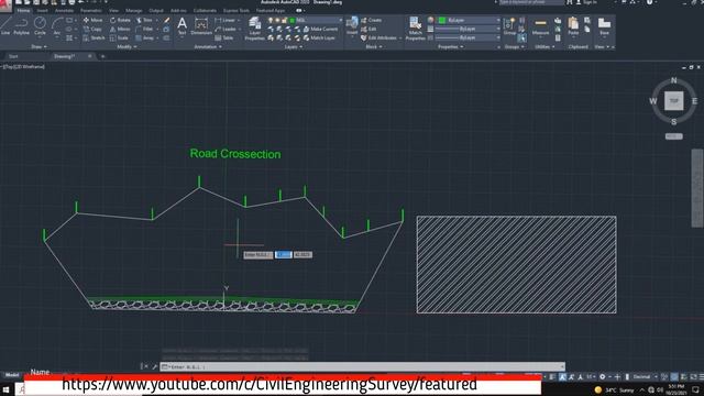 AutoCAD's Lisp NGL Road Cross Section & Hatch Area смотреть онлайн