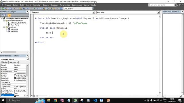 Formatar TextBox como data no Excel VBA - #28 смотреть онлайн