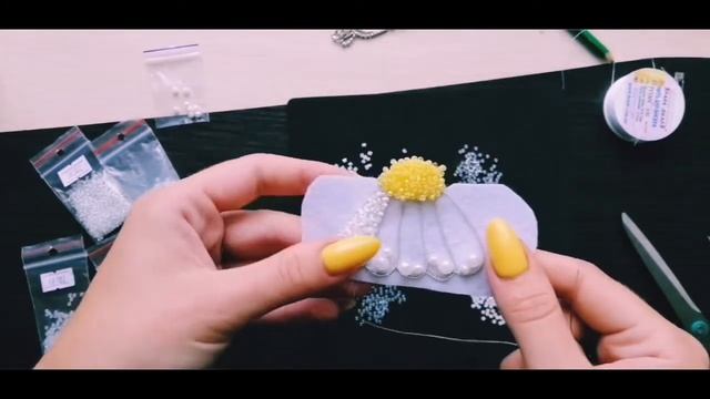 Брошь "Ромашка" мастер-класс Chamomile brooch смотреть онлайн