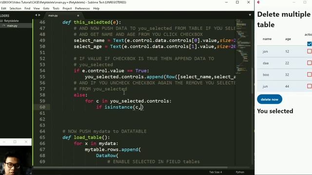 Flet Tutorial - DataTable Delete Multiple Row смотреть онлайн