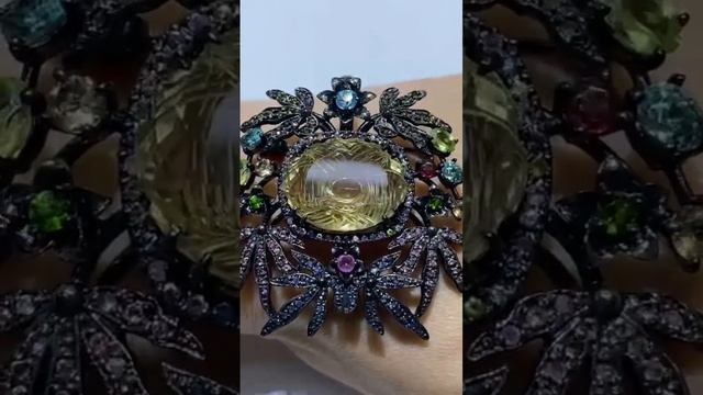 Брошь-повес,цитрин,сапфиры,55×49мм,15000руб.Wats app +79068704984 Ольга смотреть онлайн