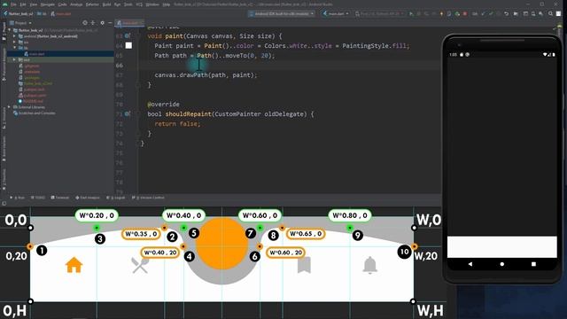 Flutter - Custom Shaped Bottom Navigation Bar (From Scratch) | Flutter UI Design Tutorial смотреть онлайн