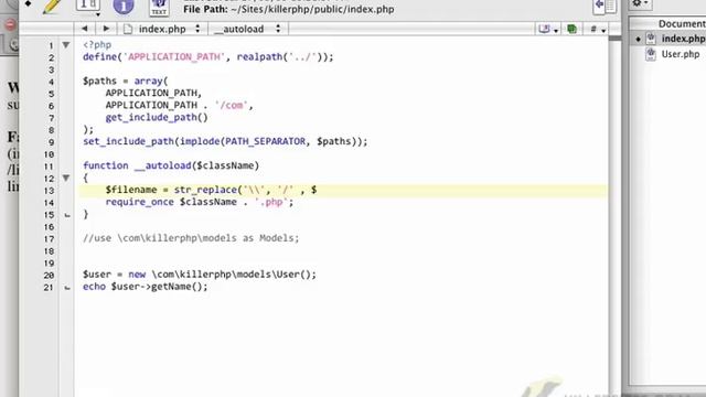 Autoloading classes with namespaces Part 3 смотреть онлайн