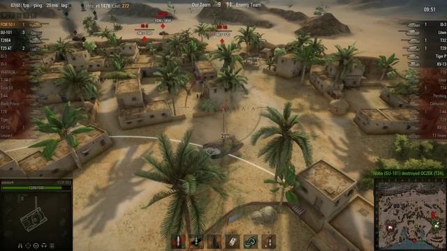 WOT: Airfield - FCM 50(t) - 5 frags смотреть онлайн