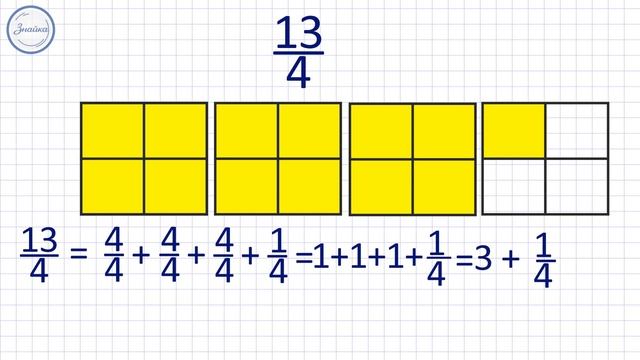 Выделение целой части из неправильной дроби смотреть онлайн