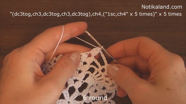 Crochet Motif Crochet Pattern For Doily, Tablecloth, Blanket  Part 2, 5   7 Round