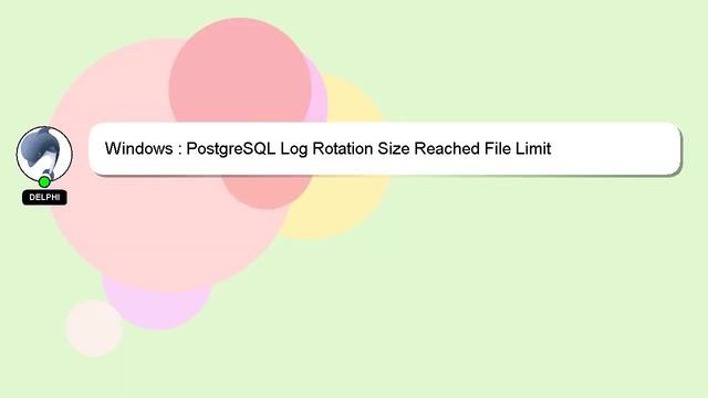 Windows : PostgreSQL Log Rotation Size Reached File Limit смотреть онлайн