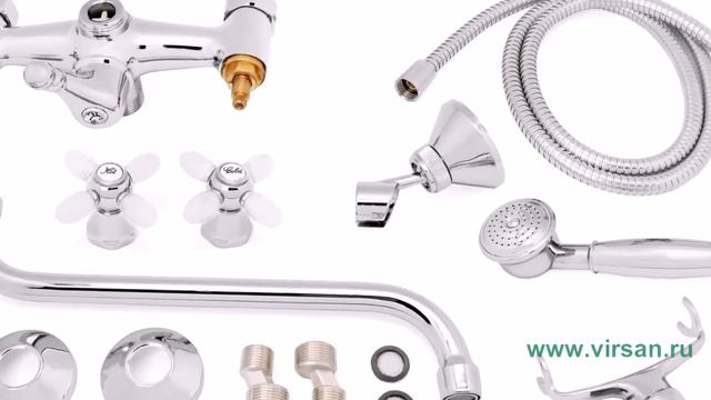 Смеситель в ванную SAS 7003-1 (H506) 1/2" цвет ручек матовый смотреть онлайн