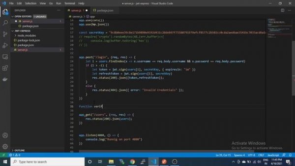 Authorization using JWT token & Refresh Token in Express.js API & Node.js