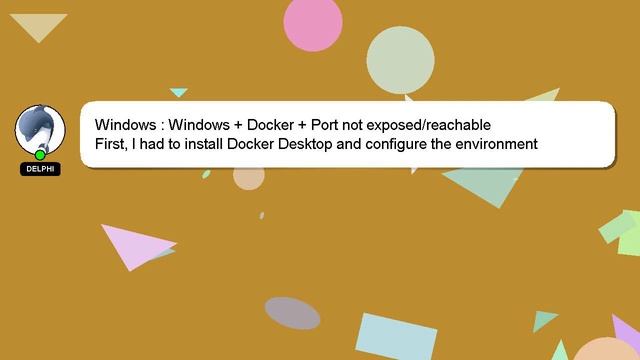 Windows : Windows + Docker + Port not exposed/reachable смотреть онлайн