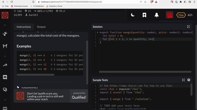 Codewars - Typescript - Price of Mangoes смотреть онлайн
