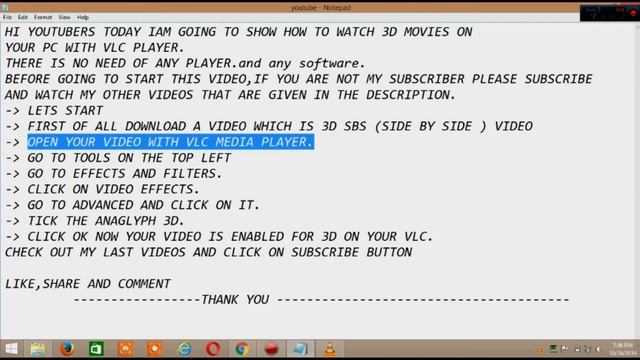 How to Watch 3D Movies on PC Using VLC Media Player |PAVANSAI KODANDA смотреть онлайн