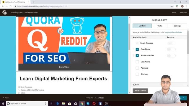 Create Landing Pages | Landing Pages using MailChimp | Step-by-step Process | ( in Hindi ) смотреть онлайн
