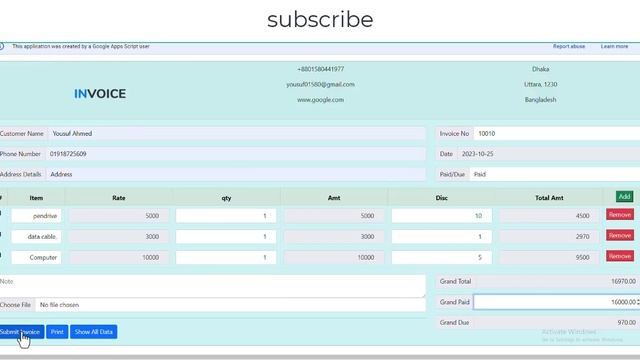 Fully Google App Script Invoice part1 without JSON Code смотреть онлайн
