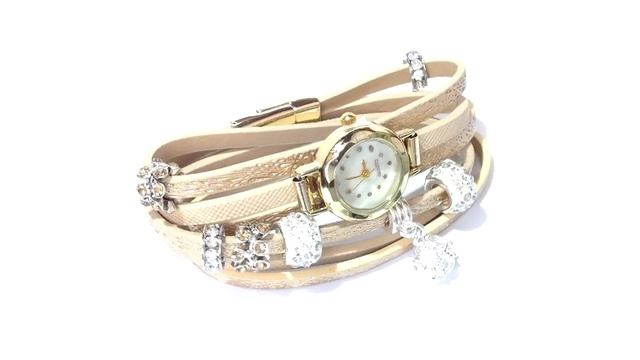 Браслет кожаный с часами и шармами на магнитной застежке смотреть онлайн