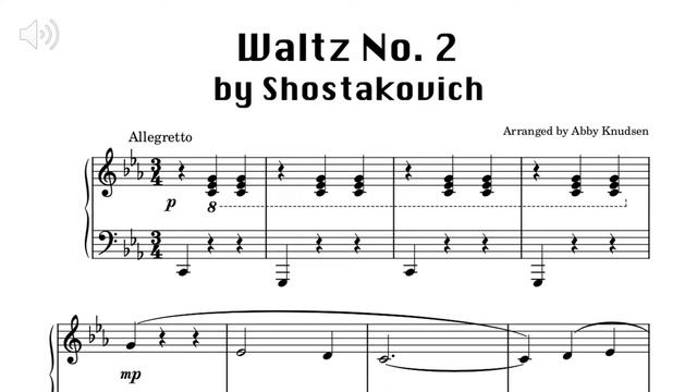 SIMPLIFIED Waltz No. 2 by Shostakovich | Piano Sheet Music смотреть онлайн