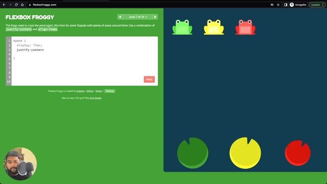 Flexbox Froggy | Learn CSS with Game ? | Level 7 | justify-content and align-items смотреть онлайн