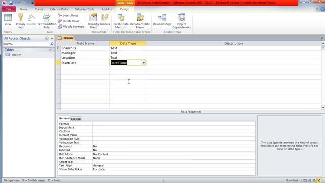 Microsoft Access Create New Field in Design View смотреть онлайн