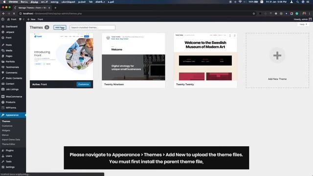 Installing a Child Theme for Front Multipurpose Business WordPress Theme смотреть онлайн