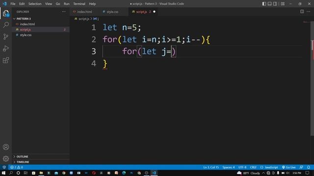 Asterisk Pattern Javascript Nested Loop | CNB | With Source Code смотреть онлайн