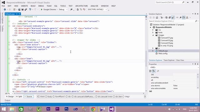 Responsive Website - ASP .NET & Bootstrap - Part 3 - Carousel, Image Slider смотреть онлайн