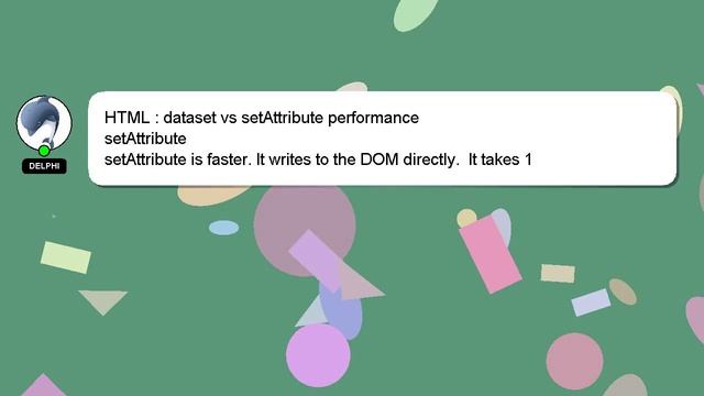 HTML : dataset vs setAttribute performance смотреть онлайн
