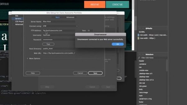 How to upload your website to the internet hosting via Dreamweaver - Dreamweaver Templates [35/38]