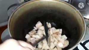 Жареный курдюк,в Казане (Кавказкий джыз).