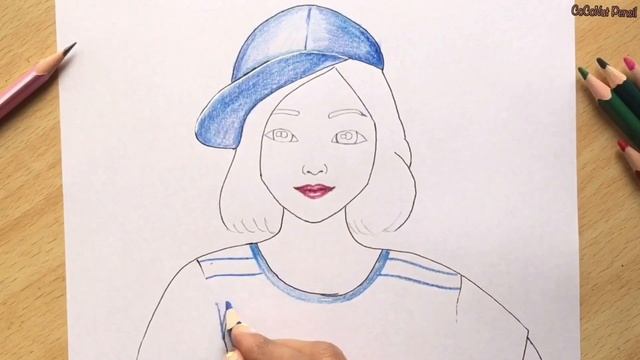 How to draw a Girl with Cap for Beginners || Colored Pencil Drawing | How to Draw a Girl смотреть онлайн