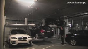 Парковочные подъемники в составе общественного валет-паркинга. Демонстрация работы.