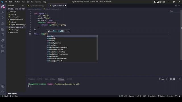 Javascript: Adding a function to an object literal смотреть онлайн