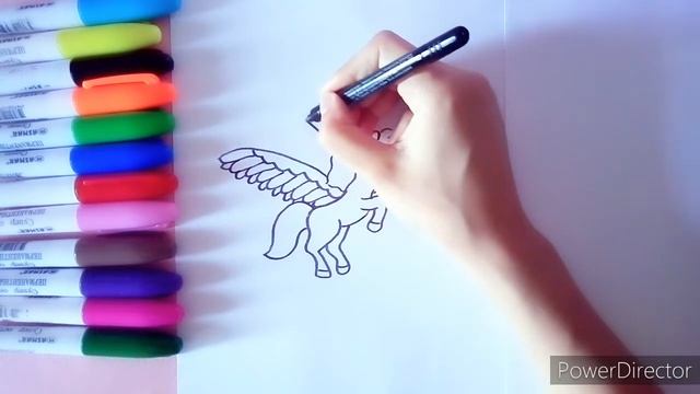 Как нарисовать единорога с крыльями? смотреть онлайн